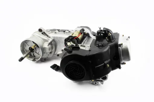 Двигун скутерний в зборі 4Т-80куб (короткий варіатор, довгий вал) "чорна кришка", ДВИГУН, YQ-307103