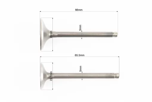 Клапана впускний (H-66; D-28), випускний (H-65,5; D-22,7) к-кт 2шт, 150cc, 125-150сс 4Т, YQ-310037