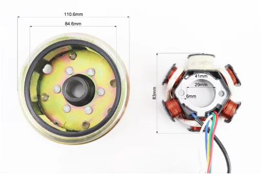 Магнето в сборе (6 катушек), 125-150сс 4Т, YQ-310071