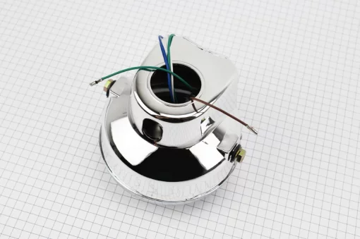 Фара передняя, хром ALPHA круглая, D-150мм, DELTA, YQ-318289