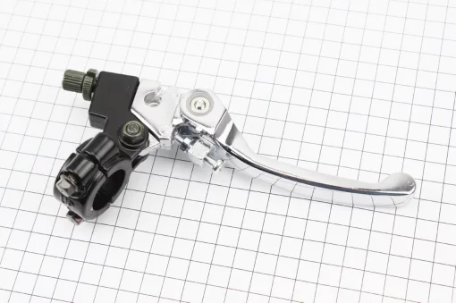 Рычаг руля левый с креплением (сцепления) откидной, хром, ЗЧ-ATV, YQ-335316