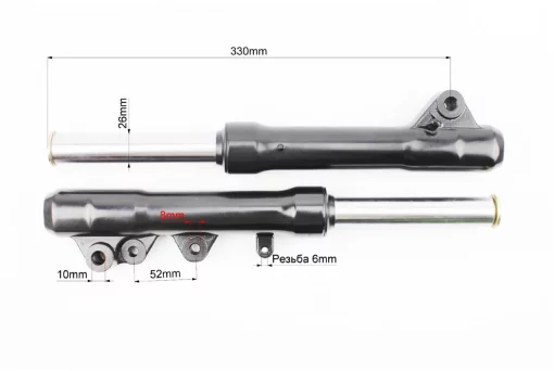 Вилка передняя (перья) лев., прав., к-кт 2шт Yamaha JOG SA-16, 330мм (под диск. торм.), YQ-308891