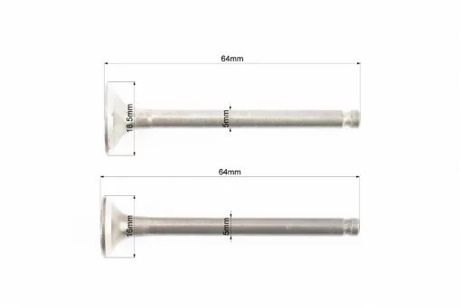 Клапана впускной (H-64; D-18,5), выпускной (H-64; D-16) к-кт 2шт, 50-100сс 4Т, YQ-309047