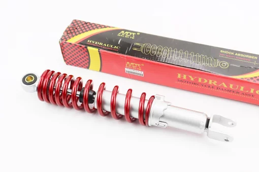 Амортизатор задний GY6/Honda-320мм*D-55мм (втулка 10мм / вилка 8мм) регулир., красный, ЗЧ-СКУТЕР, YQ-314054