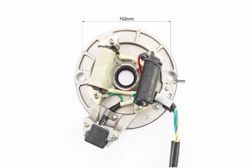 Статор магнето (генератора) (2 катушки "5 проводов") тип 2 "на бесстартерный двигатель", DELTA, YQ-318943