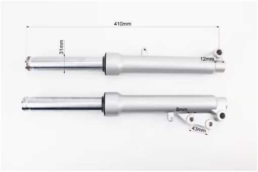 Вилка передняя (перья) лев., прав., к-кт 2шт 410мм Race2, серый, RACE, YQ-314328