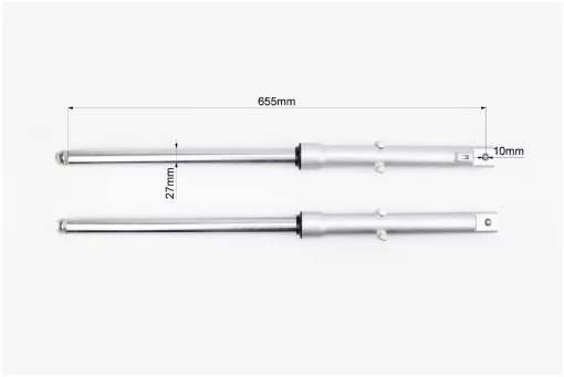 Вилка передняя (перья) лев., прав., к-кт 2шт, L-655мм; d-27мм, ALPHA, YQ-319094