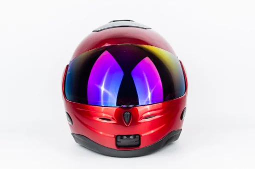 Шолом модуляр з відкидним підборіддям, дзеркальний візор HF-108 S (55-56см), червоний, ШОЛОМИ, YQ-330586