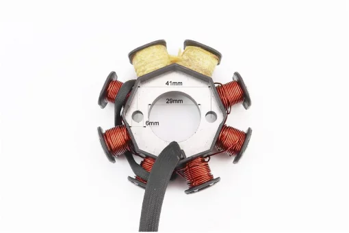 Статор магнето (генератора) (8 катушек разъем "мама 2+2") высота 32мм, 50-100сс 4Т, YQ-349320