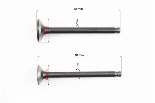 Клапана впускной (H-64; D-18,5), выпускной (H-64; D-15,8) к-кт 2шт, 50-100сс 4Т, YQ-309479