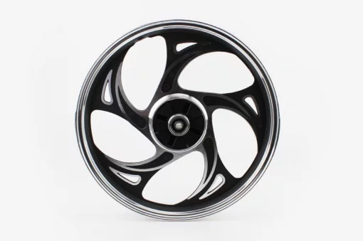 Диск задний литой 17x1,6 ALPHA/ACTIVE "волна", чёрный (ось 12мм) тип 2, ACTIVE, YQ-320261