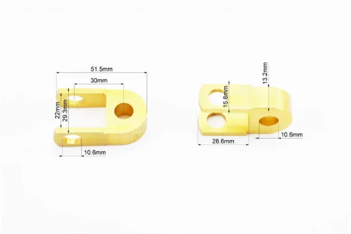 Удлинитель заднего амортизатора 30мм к-кт 2шт+болты+гайки, золотистый, ЗЧ-МОТО, YQ-337500
