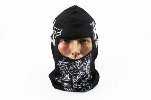 Подшлемник летний (балаклава) "FOX", чёрный (с рисунком) (YK-7706), мото ЕКІПІРУВАННЯ, YQ-337907