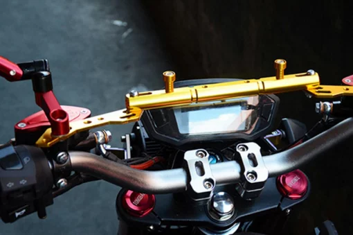 Перемычка руля для навесного оборудования (алюминиевая) 290-395мм, красная TUNING (крепление под зеркала), ЗЧ-МОТО, YQ-337950