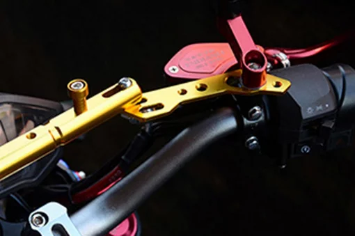 Перемычка руля для навесного оборудования (алюминиевая) 290-395мм, красная TUNING (крепление под зеркала), ЗЧ-МОТО, YQ-337950