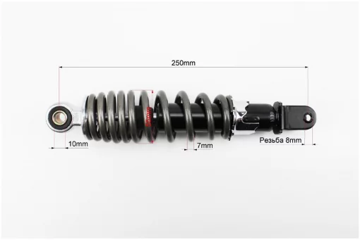Амортизатор задний GY6/Yamaha-250мм*D-55мм (втулка 10мм / вилка 8мм) регулир., пепельный, ЗЧ-СКУТЕР, YQ-331447