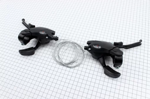 Переключатели (моноблок) 3x7 скоростей, чёрные 01-7R, ВЕЛОЗАПЧАСТИНИ, YQ-403815