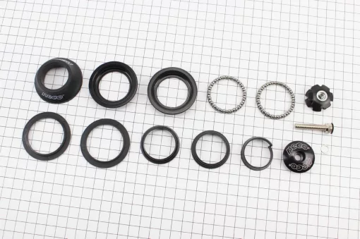 Рулевая колонка 1-1/8" (44/28,6x44/30мм) безрезьбовой вилки, полуинтегрированная, высокая, чёрная H115MP, ВЕЛОЗАПЧАСТИНИ,