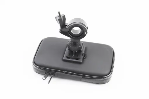 УЦЕНКА Держатель-чехол телефона (L) 155х85х30мм на руль, сенсорная плёнка, влагозащитный, быстросъёмный, (слабое крепление