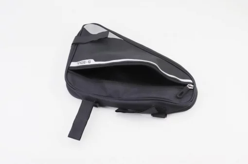 Сумка под раму треугольная 350х290х200мм, крепл. на липучке, влагозащитная, светоотражающие полосы, чёрная, ВЕЛОАКСЕСУАРИ,