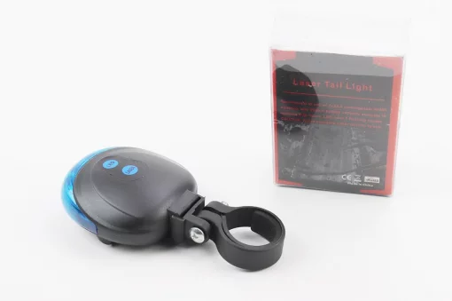 Фонарь задний 5 диодов+2 лазерных луча, чёрно-синий DW-681 (без батареек), ВЕЛОАКСЕСУАРИ, YQ-409797