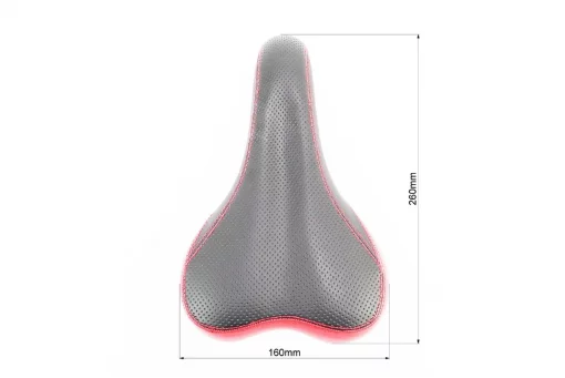 Сиденье MTB 260x160мм, чёрно-красное CORRADO 6690, ВЕЛОЗАПЧАСТИНИ, YQ-406246