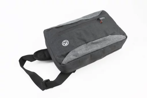 Сумка-слинг через плечо (на руль электросамоката), крепл. на липучке, быстросъёмная, чёрно-серая, ВЕЛОАКСЕСУАРИ, YQ-409812