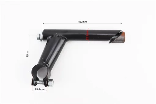 Винос керма MTB 22,2х25,4х75х150мм, чорний, ВЕЛОЗАПЧАСТИНИ, YQ-406299