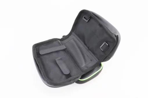 Сумка-штаны на раму с держателем телефона 170х90мм, боковые отделения, крепл. на липучке, влагозащитная, чёрно-зелёная TTB210,
