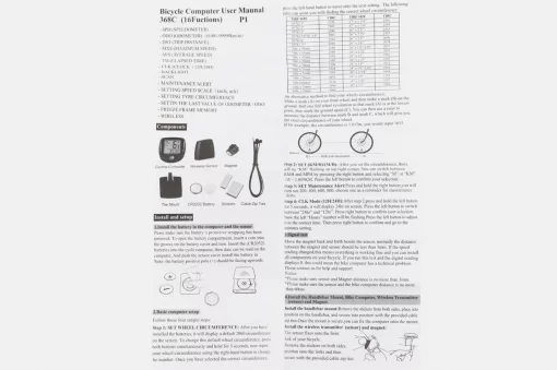 Велокомпьютер 15-функций, беспроводной, влагозащитный, чёрный (без батареек) Crosser 368С, ВЕЛОАКСЕСУАРИ, YQ-409853