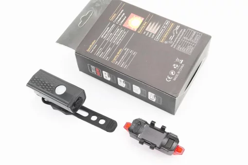 Фонарь передний 300 lumen+задний 15 lumen, Li-ion 3.7V 330mAh зарядка от USB, влагозащитные к-кт, CYGM-2218, ВЕЛОАКСЕСУАРИ,