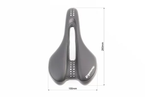 Сиденье MTB 260x155мм, чёрное Ergonomic SSS-3349, ВЕЛОЗАПЧАСТИНИ, YQ-406608
