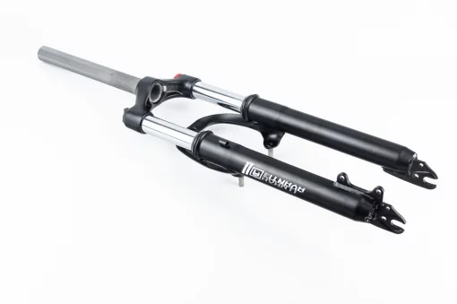Вилка 26" амортизационная, без резьбы 1-1/8" (28,6мм), шток 240мм, с ходом 80мм, V/Disk-brake, M Lockout, чёрная ES-246- MLO,