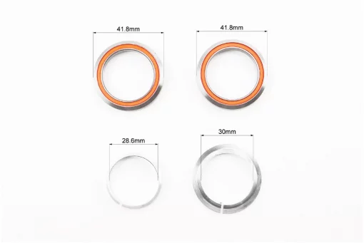 Рулевая колонка 1-1/8" (41,8/28,6x41,8/30мм) безрезьбовой вилки, интегрированная, пром-подшипники, чёрная KL-B520, ВЕЛОЗАПЧАСТИНИ,