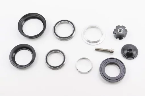 Рулевая колонка 1-1/8"x1,5" (44/28,6x50,6/33мм) безрезьбовой вилки, полуинтегрированная, пром-подшипники, чёрная KL-B331,