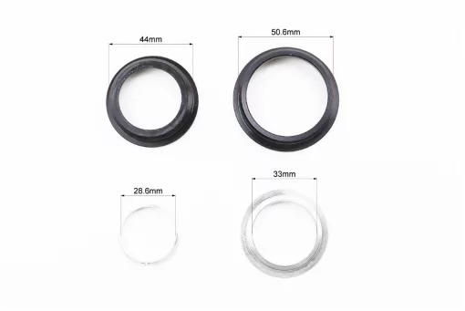 Рулевая колонка 1-1/8"x1,5" (44/28,6x50,6/33мм) безрезьбовой вилки, полуинтегрированная, пром-подшипники, чёрная KL-B331,