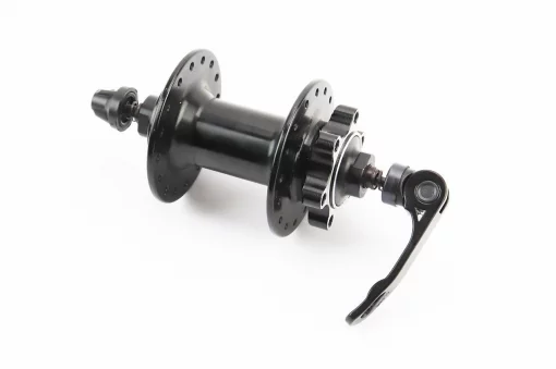 Втулка передняя MTB алюминиевая 14Gx32H, Disk-brake, 2 пром-подшипники 6200 2RS, крепл. эксцентрик, чёрная FH-291, ВЕЛОЗАПЧАСТИНИ,