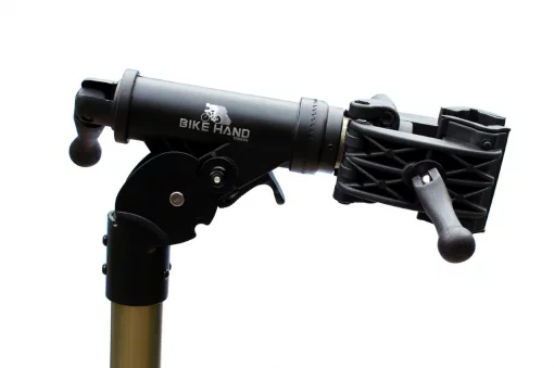 Стенд для ремонта велосипеда алюминиевый, складной, регулируемая высота 100-150 см, регулируемый угол наклона велосипеда, крепл.