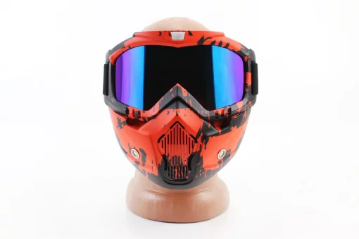 Окуляри+захисна маска, червоно-чорна (хамелеон скло) MT-009, ШОЛОМИ, YQ-360007