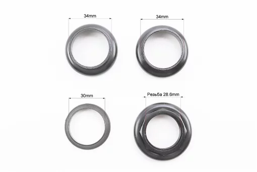 Кермова колонка 1-1/8" (34/28,6x34/30мм) різьбової вилки, чорна H841SW, ВЕЛОЗАПЧАСТИНИ, YQ-411397