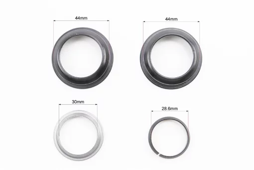 Кермова колонка 1-1/8" (44/28,6x44/30мм) безрізьбової вилки, напівінтегрована, пром-підшипники, чорна H114, ВЕЛОЗАПЧАСТИНИ,