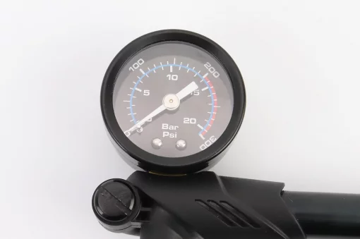 Насос алюмінієвий високого тиску 300 psi/20 bar з манометром, для повітряних амортизаторів і виделок, чорний 2728, ВЕЛОІНСТРУМЕНТ,
