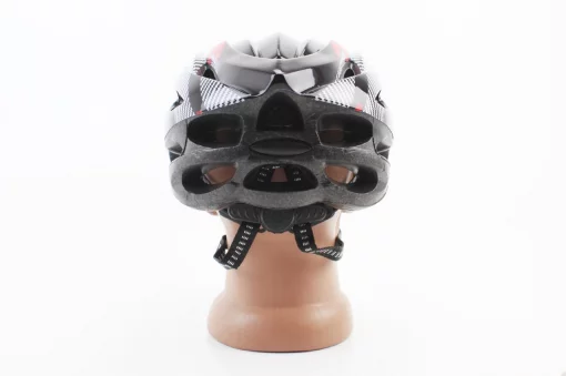 Шлем велосипедный L (54-62 см) съёмный козырёк, 21 вент. отверстий, чёрно-красно-белый, ВЕЛОЕКІПІРУВАННЯ, YQ-408011