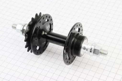 Втулка задняя FIX алюминиевая 14Gx36H с фиксированной передачей 16Т, резьба Flip-Flop, 2 пром-подшипники 6000 2RS, крепл. гайка,