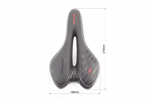 Сиденье MTB 270x160мм, чёрно-бело-красное "GEL", ВЕЛОЗАПЧАСТИНИ, YQ-411490