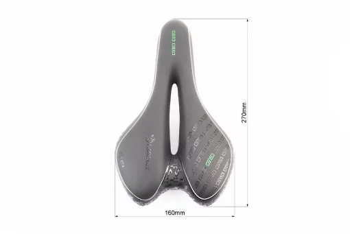 Сидіння MTB 270x160мм, чорно-біло-зелене "GEL", ВЕЛОЗАПЧАСТИНИ, YQ-411491