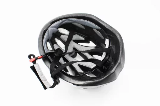 Шлем велосипедный M (54-57 см) съёмный козырёк, 18 вент. отверстий, чёрно-бело-cиний AV-01, ВЕЛОЕКІПІРУВАННЯ, YQ-408105