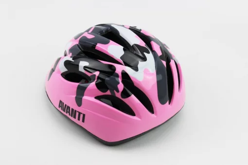 Шлем велосипедный подростковый M (54-57 см), 12 вент. отверстий, розовый "КАМУФЛЯЖ" AV-021, ВЕЛОЕКІПІРУВАННЯ, YQ-408120