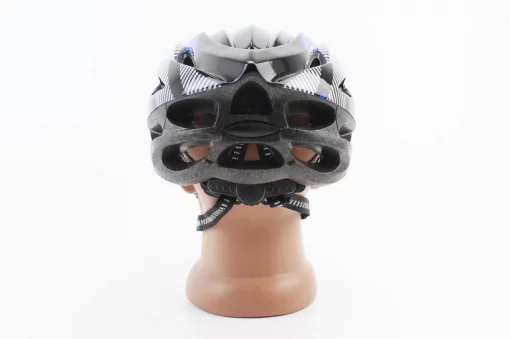 Шлем велосипедный L (54-62 см) съёмный козырёк, 21 вент. отверстий, чёрно-сине-белый, ВЕЛОЕКІПІРУВАННЯ, YQ-408122