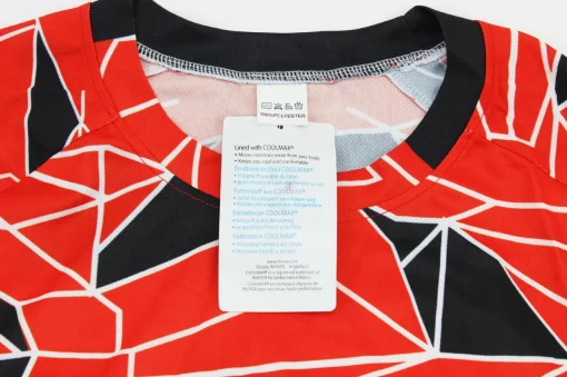 Футболка (Джерси) мужская M-(Polyester 100%), бело-красно-чёрная, ВЕЛОЕКІПІРУВАННЯ, YQ-408138